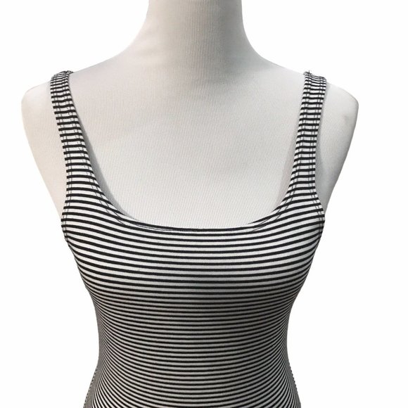 Zara Women's Trafaluc  Black and White Striped Tank Sheath Bodycon Dress Small - Picture 5 of 7